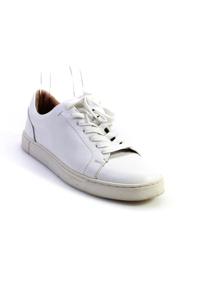 Frye Womens Leather Low Top Lace Up Sneakers White Size 8.5 Medium