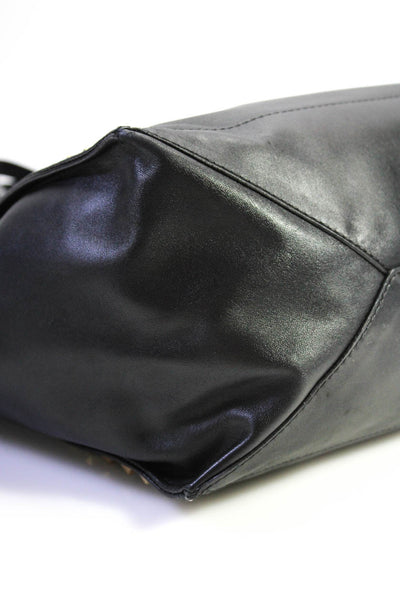 Valentino Garavani Women's Top Handle Leather Rockstud Tote Handbag Black Size M