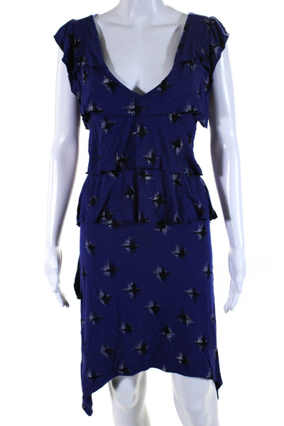 Marc By Marc Jacobs Womens Jersey Tiered Sleeveless A-Line Dress Purple Size M