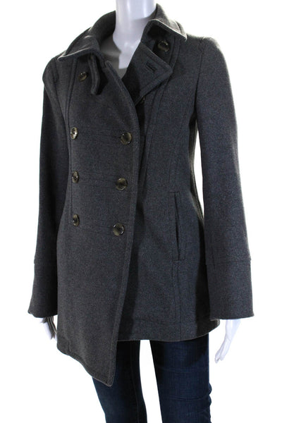 Marc Jacobs Womens Long Sleeve Double Breasted Pea Coat Charcoal Gray Size S