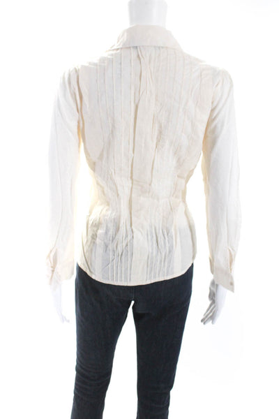 Marc By Marc Jacobs Womens Cotton Eyelet Collared Blouse Top Beige Size 10