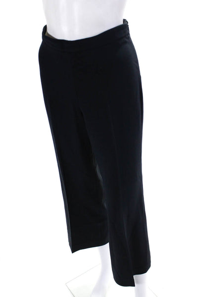 Theory Womens Mid Rise Unlined Pleated Flare Dress Pants Navy Blue Size 2