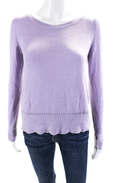 Etro Milano Women's Crewneck Long Sleeves Pullover Sweater Purple Size 42