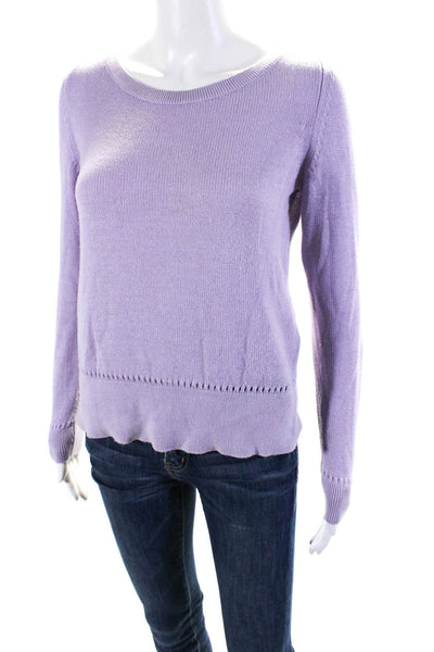 Etro Milano Women's Crewneck Long Sleeves Pullover Sweater Purple Size 42