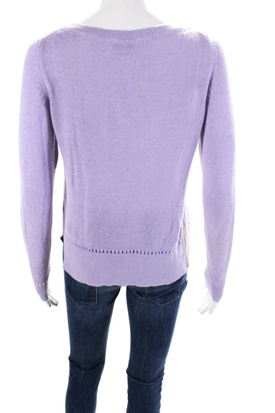 Etro Milano Women's Crewneck Long Sleeves Pullover Sweater Purple Size 42