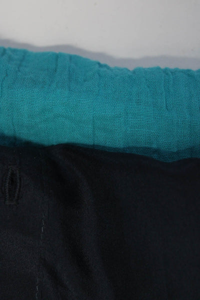 Velvet Womens Long Sleeves Shirts Turquoise Navy Blue Size Large Small Lot 2