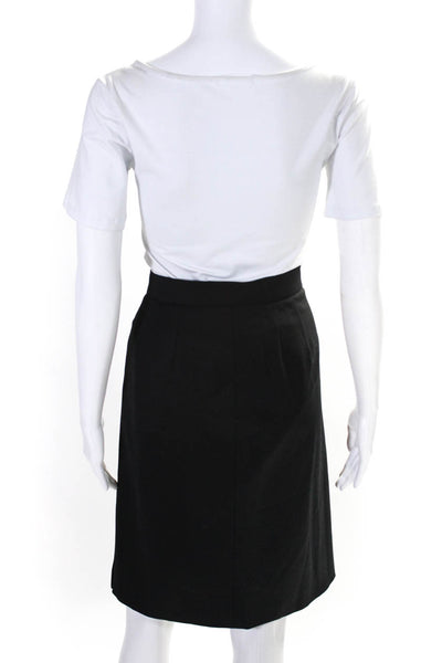 Yves Saint Laurent Encore Womens Knee Length Pencil Skirt  Black Size 6