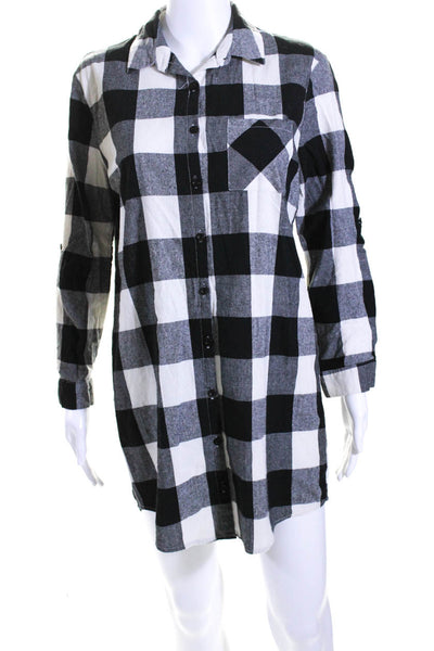 Zara Love J Womens Plaid Check Flannel Shirt Dress Red Black Size XS Medium Lot2