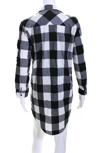 Zara Love J Womens Plaid Check Flannel Shirt Dress Red Black Size XS Medium Lot2