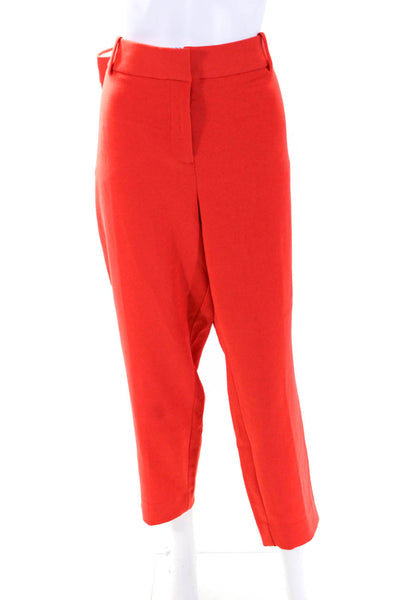 J Crew Womens Cameron Hook & Eye Zip Tapered Leg Dress Pants Orange Size EUR20