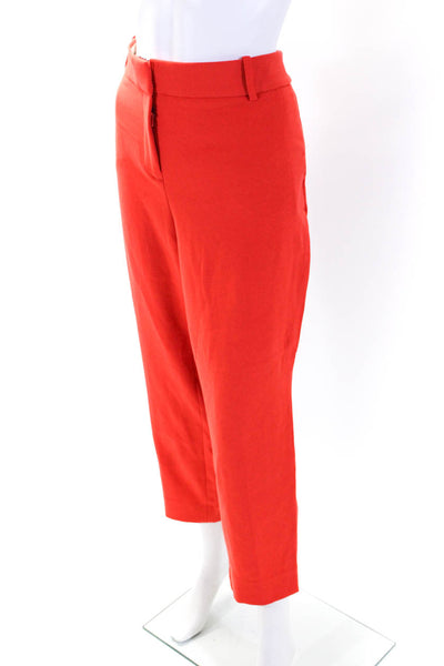 J Crew Womens Cameron Hook & Eye Zip Tapered Leg Dress Pants Orange Size EUR20