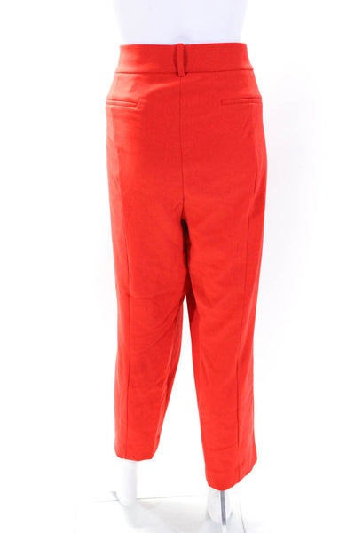 J Crew Womens Cameron Hook & Eye Zip Tapered Leg Dress Pants Orange Size EUR20