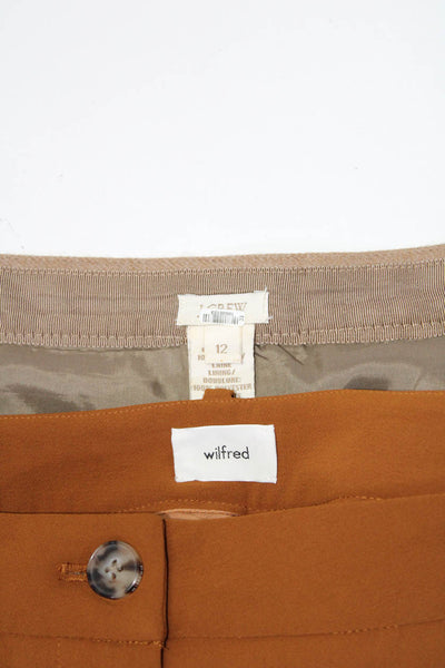 Wilfred J Crew Womens Buttoned Wide Leg A-Line Pants Skirt Brown Size 12 Lot 2