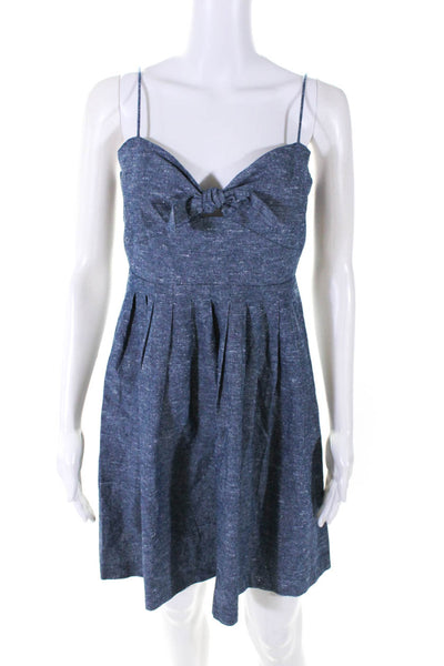 Madewell Women's Sweat Heart Neckline Spaghetti Straps Mini Dress Blue Size 2