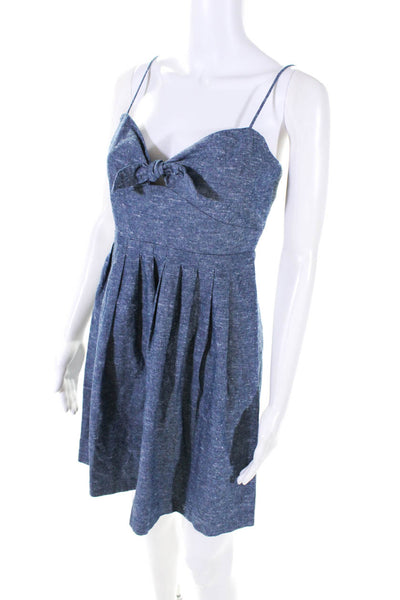 Madewell Women's Sweat Heart Neckline Spaghetti Straps Mini Dress Blue Size 2