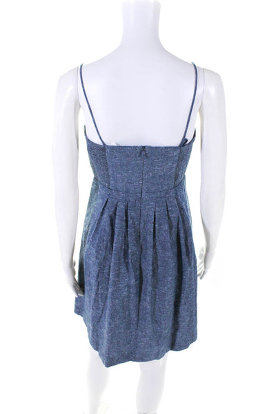 Madewell Women's Sweat Heart Neckline Spaghetti Straps Mini Dress Blue Size 2