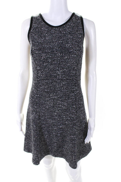 J Crew Women's Round Neck Sleeveless A-Line Mini Dress Black Size 2