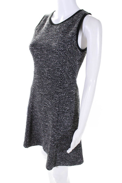 J Crew Women's Round Neck Sleeveless A-Line Mini Dress Black Size 2