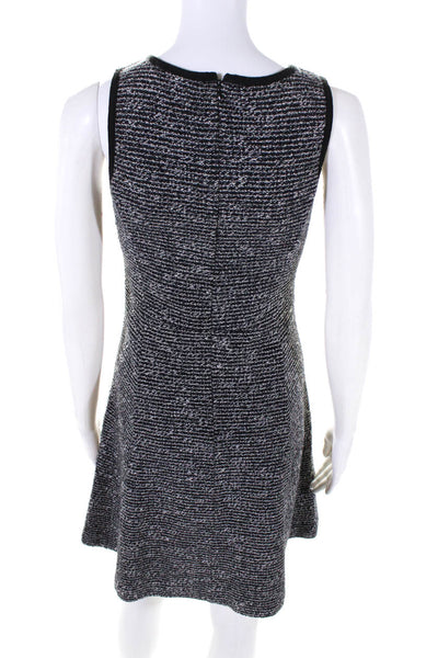 J Crew Women's Round Neck Sleeveless A-Line Mini Dress Black Size 2