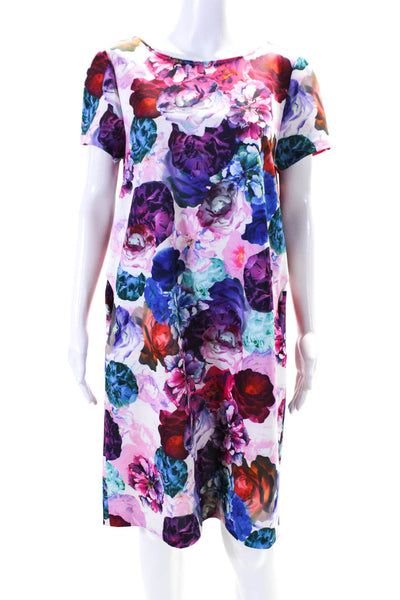 Catherine Catherine Malandrino Womens Floral Print Dress Multi Colored Size 12