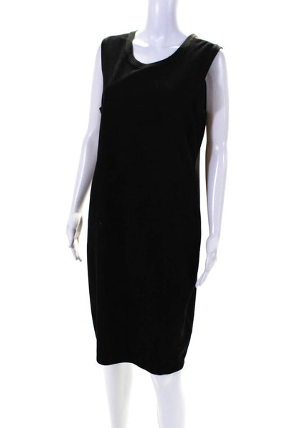 Calvin Klein Womens Suede Sleeveless Midi Dress Black Size Large