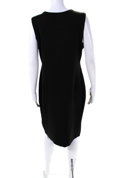 Calvin Klein Womens Suede Sleeveless Midi Dress Black Size Large