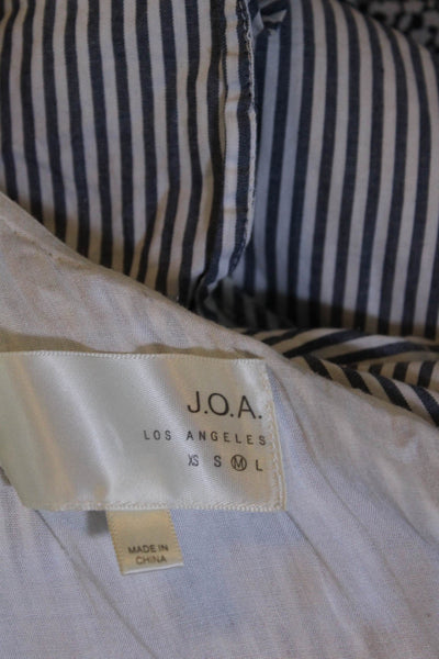 JOA Los Angeles Womens Striped One Shoulder Dress Blue White Size Medium