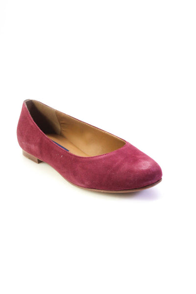 Margaux Womens Slip On Round Toe Classic Ballet Flats Burgundy Red Suede Size 37