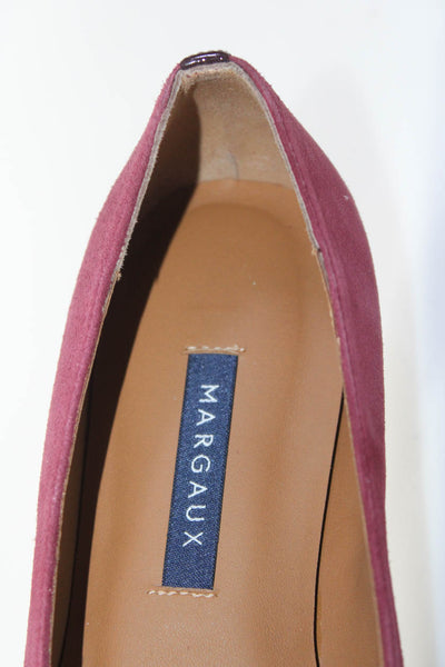 Margaux Womens Slip On Round Toe Classic Ballet Flats Burgundy Red Suede Size 37