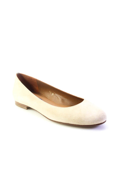 Margaux Womens Slip On Round Toe Classic Ballet Flats Natural Suede Size 41N