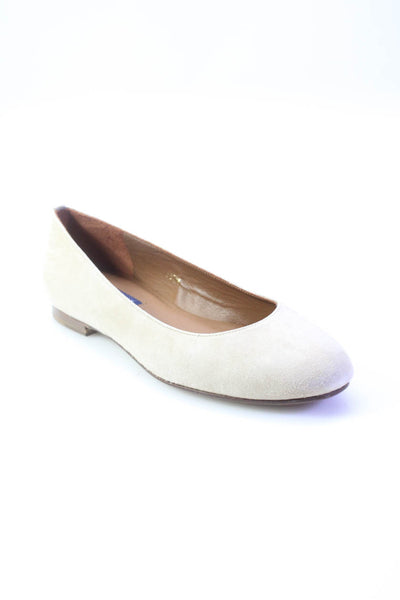 Margaux Womens Slip On Round Toe Classic Ballet Flats Natural Suede Size 39.5N