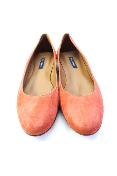 Margaux Womens Slip On Round Toe Classic Ballet Flats Persimmon Suede Size 41A