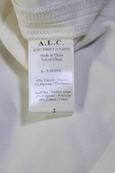 ALC Womens Crepe Underwired Strapless Zip Up Blouse Top White Size 2