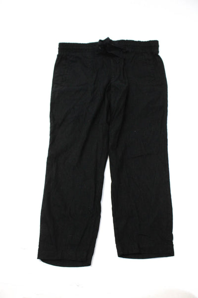 Lou & Grey Women's Drawstring Waist Straight Leg Ankle Pant Black Size L Lot 2