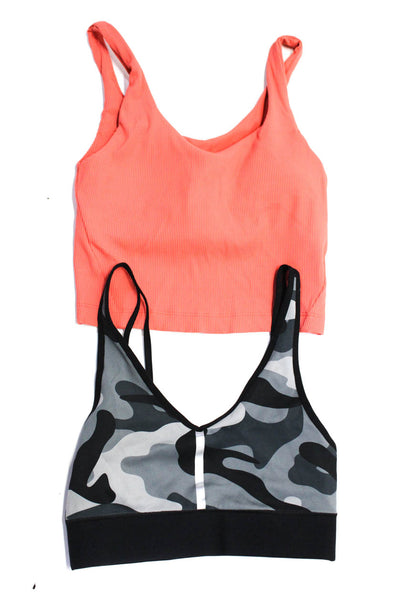 Ultracor Women's V-Neck Strappy Sport Black Camouflage Pink Size S Lot 2