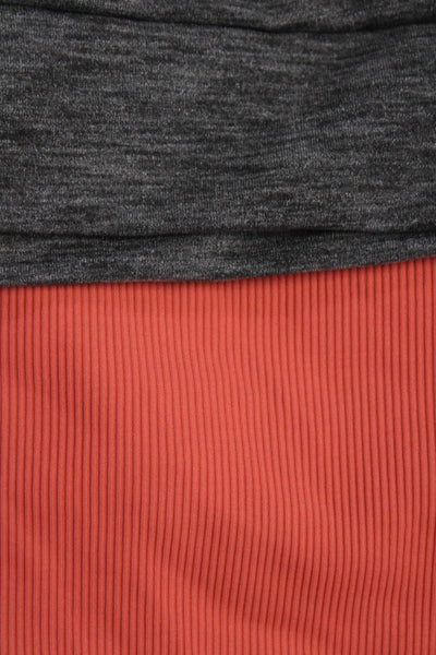 KORAL ACTIVEWEAR Womens Scoop Neck Long Line Ribbed Sport Bar Orange Size S Lot