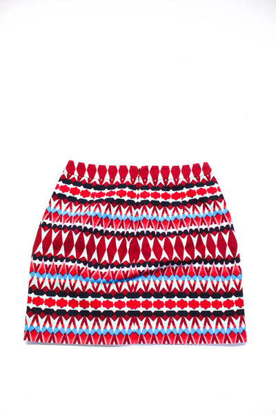 J Crew Womens Cotton Printed Mini Skirt Shorts Red Size 2 Lot 2