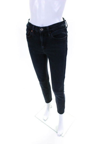 RE/DONE Womens '90s Mid Rise Ankle Crop Jeans Black Size 26 14643635