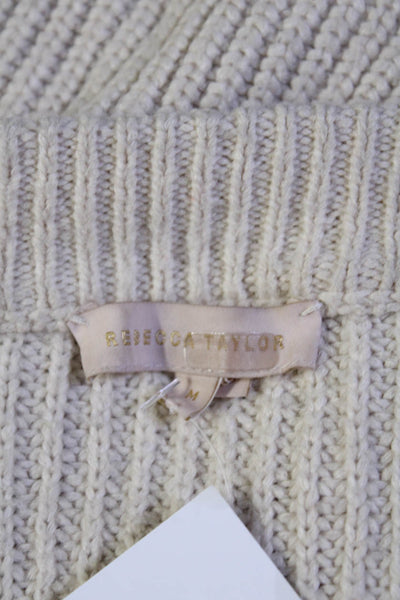Rebecca Taylor Womens Lace Applique Pullover Off-White Size M 13337283