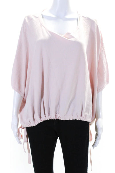 Milly Womens Pink Tie Hem Top Pink Size M 11121812