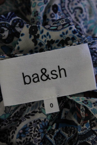 Ba&Sh Womens Paisley Print V Neck A Line Maxi Dress Multi Colored Size 0