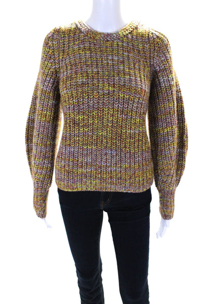 Ba&Sh Womens V Neck Button Down Cardigan Sweater Multi Colored Wool Size 6