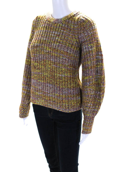 Ba&Sh Womens V Neck Button Down Cardigan Sweater Multi Colored Wool Size 6