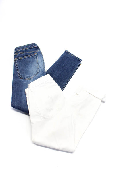 Rag & Bone Jean Womens Distressed Dre Boyfriend Jeans Blue White Size 24 Lot 2