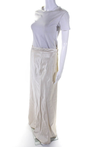 Menage A Trois Womens Satin Floral Corset Top Maxi Skirt Set Beige Size L