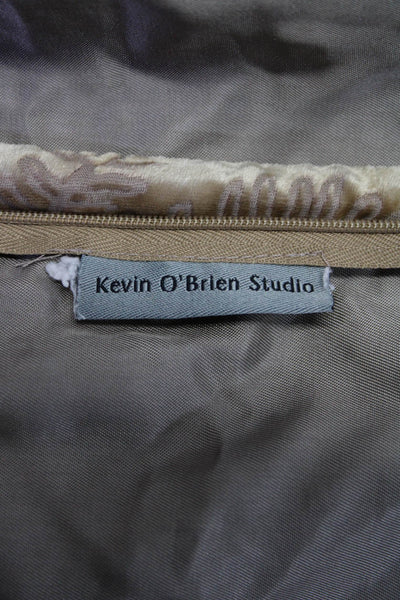 Kevin O Brien Studios Velvet Metallic Floral Print Side Zip Pillow Sham Brown