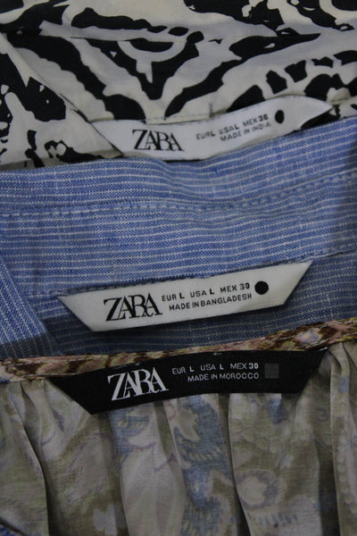 Zara Womens Blouses Tops White Size L Lot 2