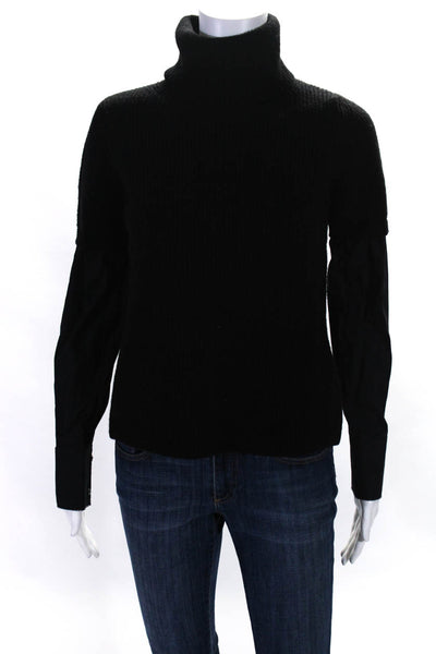 No. 21 Womens Wool Thick-Knit Long Sleeve Turtleneck Sweater Top Black Size S