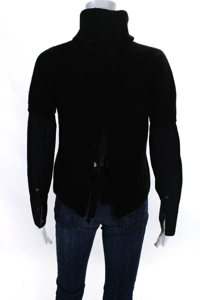 No. 21 Womens Wool Thick-Knit Long Sleeve Turtleneck Sweater Top Black Size S