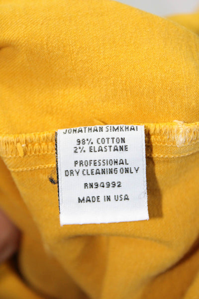 SIMKHAI Womens One Shoulder Asymmetric Denim Dress Yellow Size 6 12631592